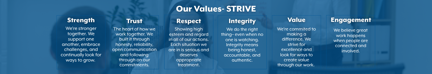 Our Values- STRIVE